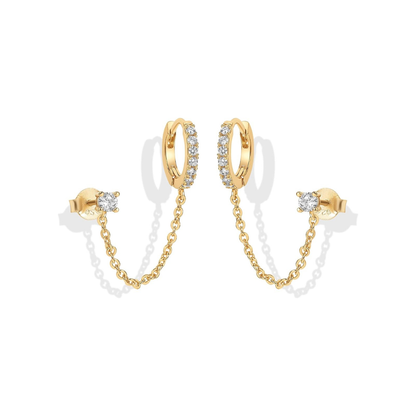 Boucles d'oreilles Adella en chaîne | Or