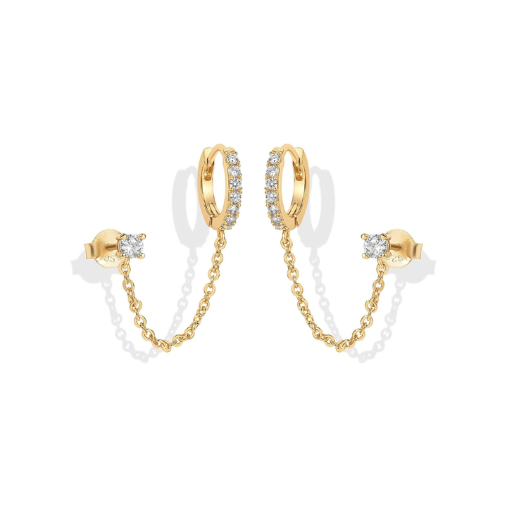 Boucles d'oreilles Adella en chaîne | Or