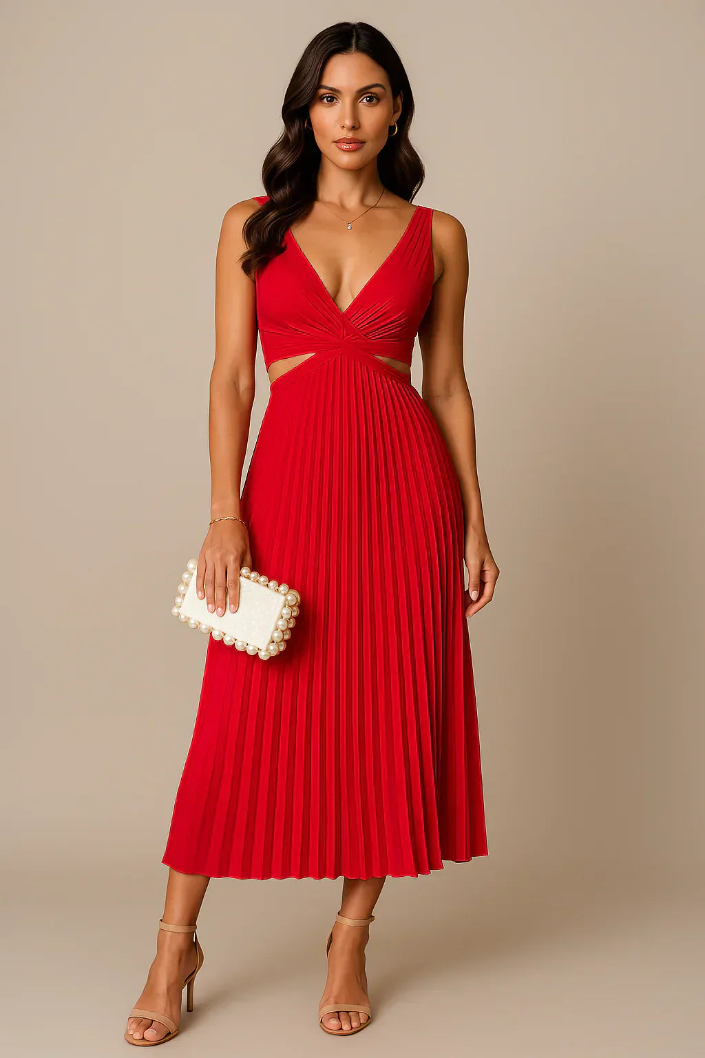 Robe de Soirée Plissé pour femme | Midi