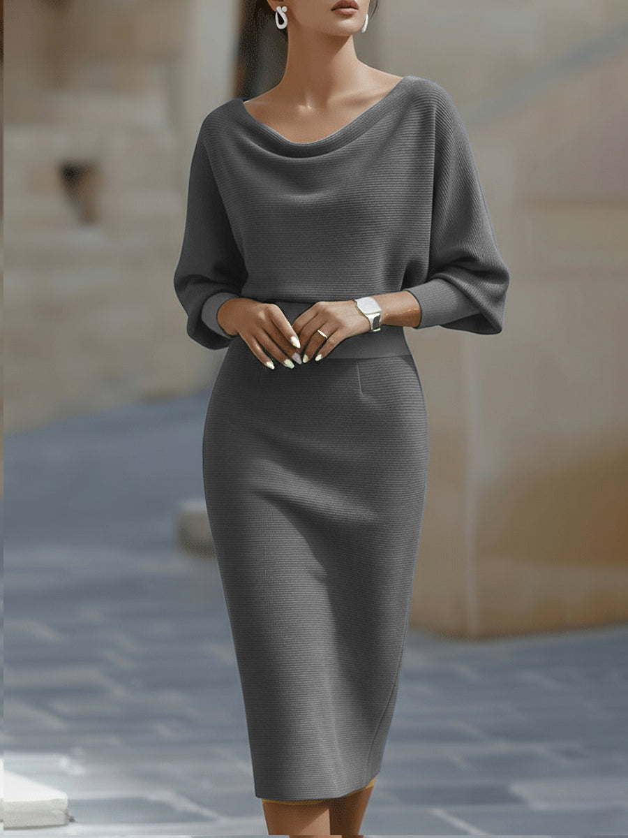Brielle | Robe Midi Élégante Drapée