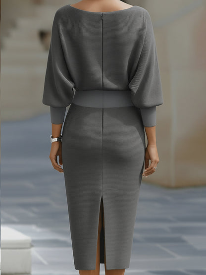 Clarisse™ — Robe midi drapée élégante intemporelle