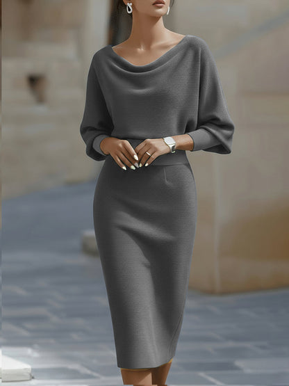Clarisse™ — Robe midi drapée élégante intemporelle