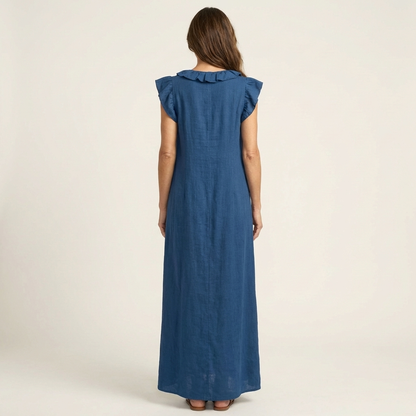 Robe Longue Josette - Élégance Fluide avec Volants