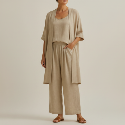 Risteena - Ensemble Minimaliste En Lin et Coton, Composé de Trois Pièces