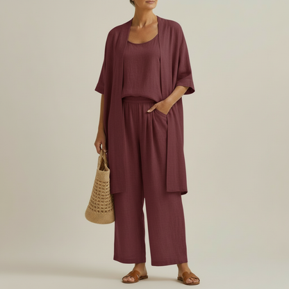 Risteena - Ensemble Minimaliste En Lin et Coton, Composé de Trois Pièces