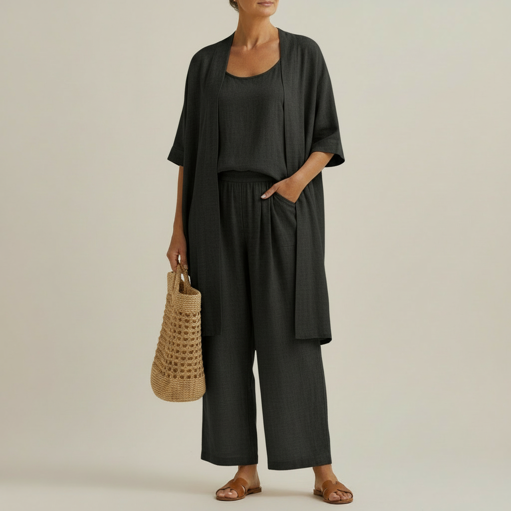 Risteena - Ensemble Minimaliste En Lin et Coton, Composé de Trois Pièces