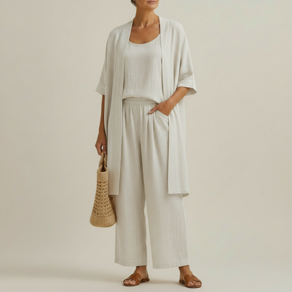 Risteena - Ensemble Minimaliste En Lin et Coton, Composé de Trois Pièces