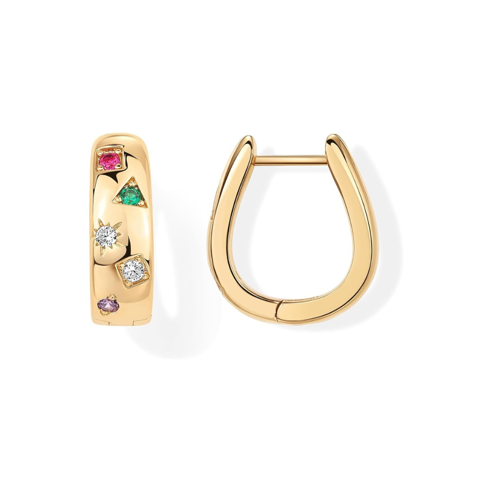 Boucles d'oreilles Colorwave en forme de créole | Or