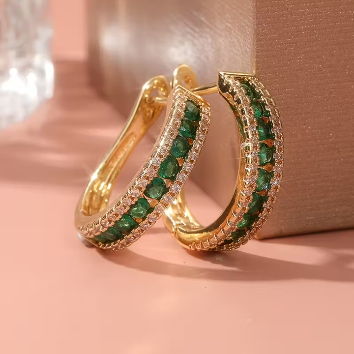 Boucles d'oreilles Éclat Émeraude