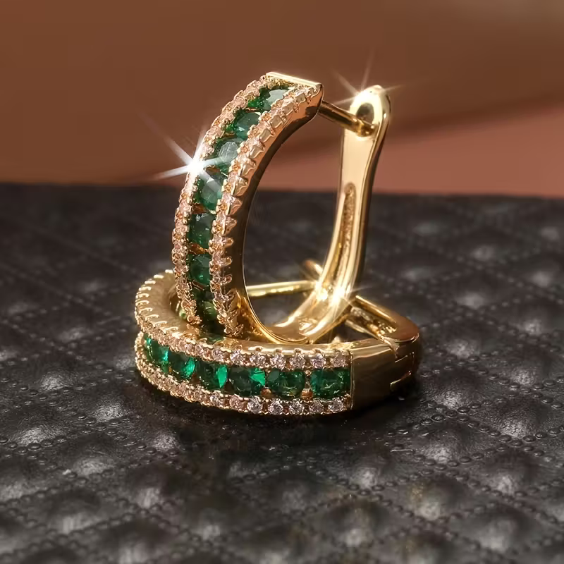 Boucles d'oreilles Éclat Émeraude