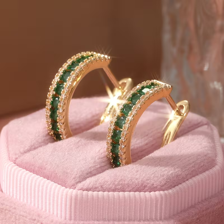 Boucles d'oreilles Éclat Émeraude