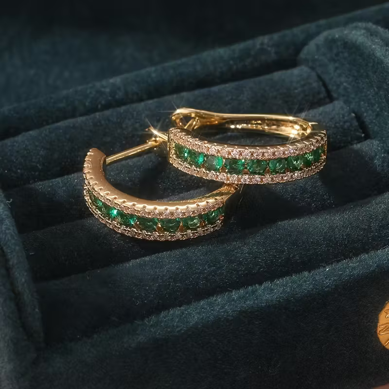 Boucles d'oreilles Éclat Émeraude