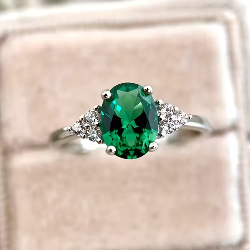 Bague de Promesse Émeraude
