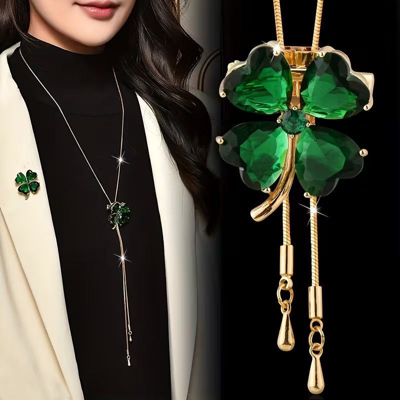 Collier Trèfle Émeraude