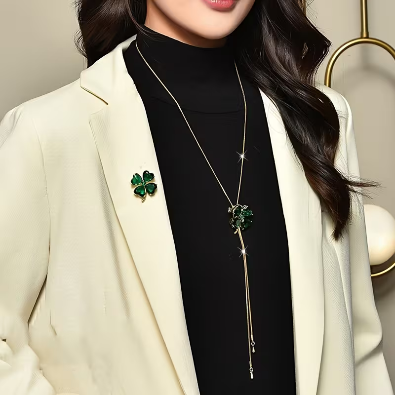 Collier Trèfle Émeraude