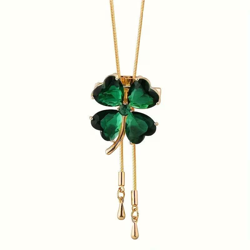 Collier Trèfle Émeraude