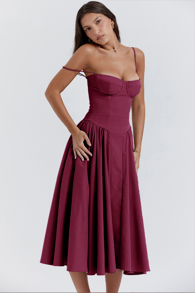 Clara - Robe midi avec corset