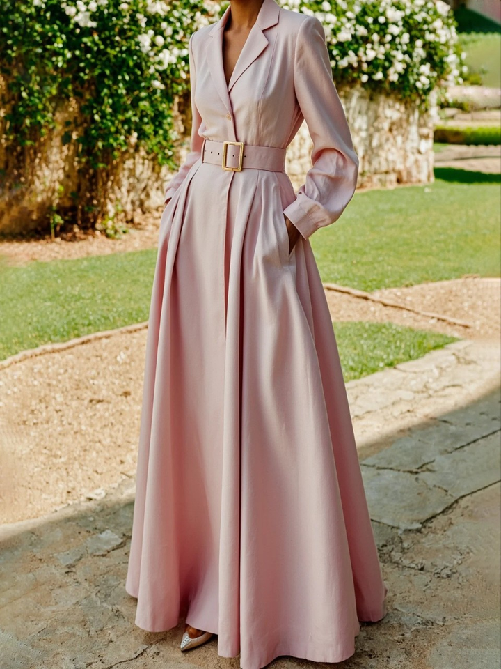 Ceryth | Robe Midi Blazer Plissée Élégante