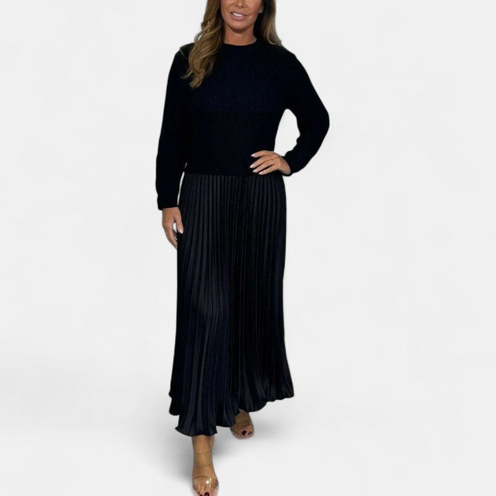 Claudia - Robe maxi avec pull et jupe plissée