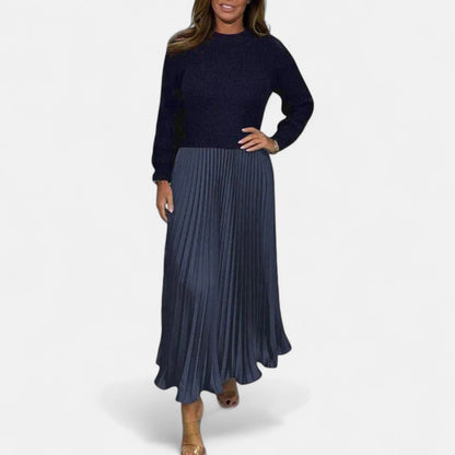 Claudia - Robe maxi avec pull et jupe plissée