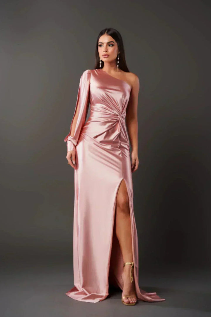 Araceli | Robe en satin à une manche
