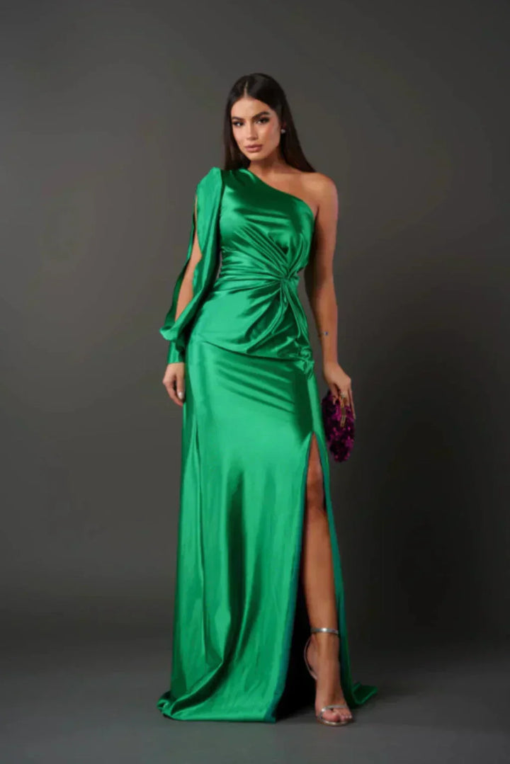 Araceli | Robe en satin à une manche
