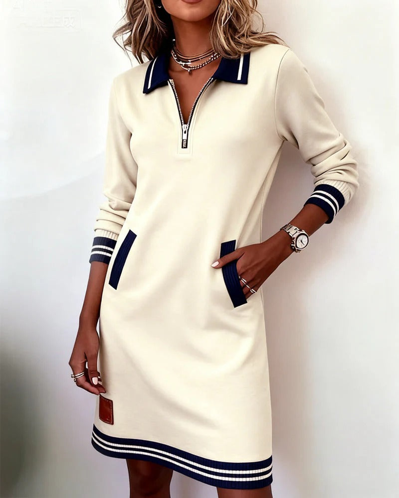NATALIE – ROBE AVEC COL ZIP SPORT CHIC