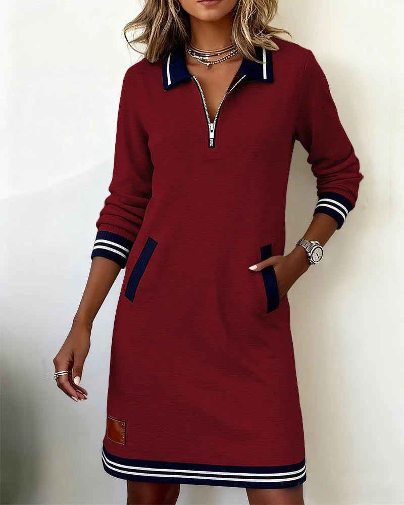 Robe en Coton Chic à Manches Longues