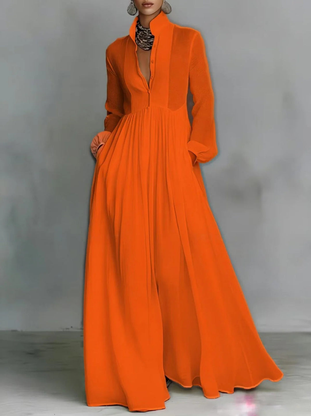 Audrey | Robe Maxi à Boutons Fluides