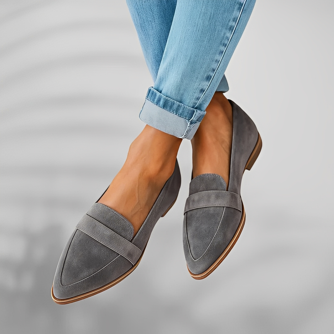 Théa - Chaussures décontractées en cuir à bout pour femmes