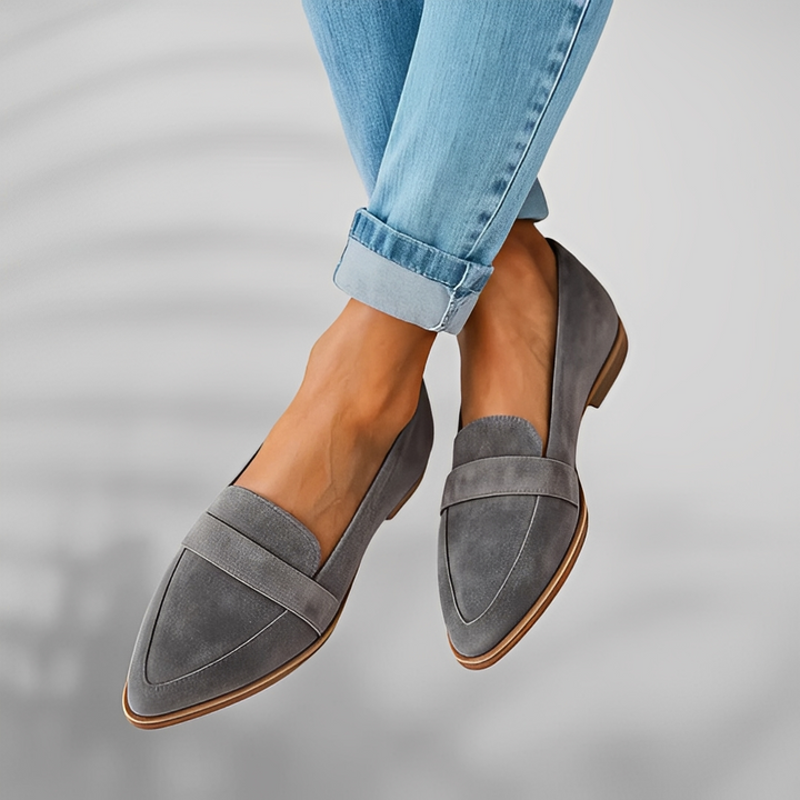 Théa - Chaussures décontractées en cuir à bout pour femmes