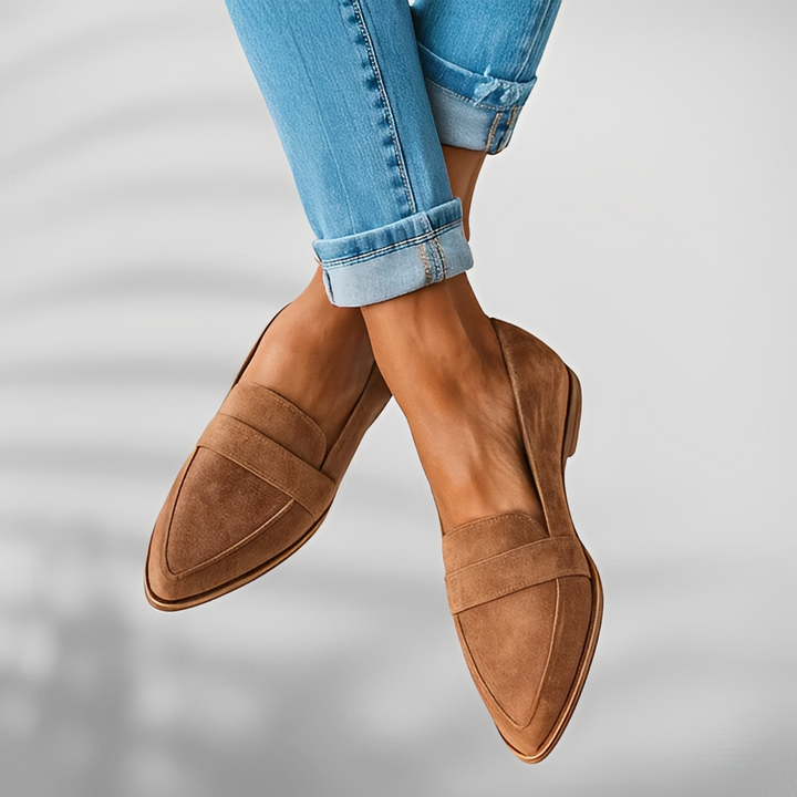 Théa - Chaussures décontractées en cuir à bout pour femmes