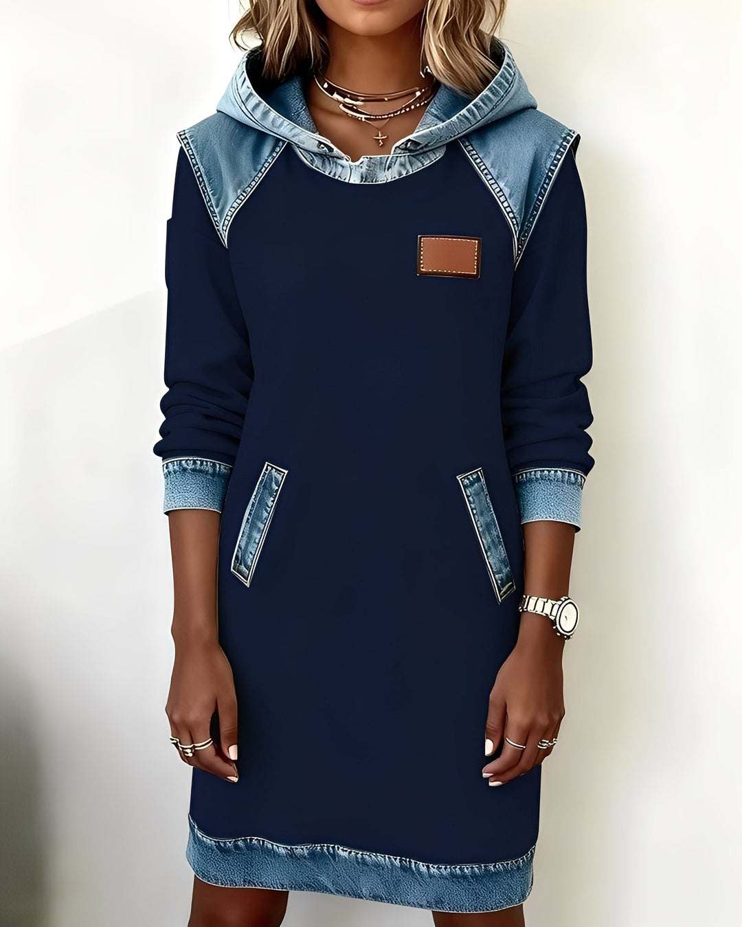 Catherine - Robe à capuche élégante avec poches pour femmes