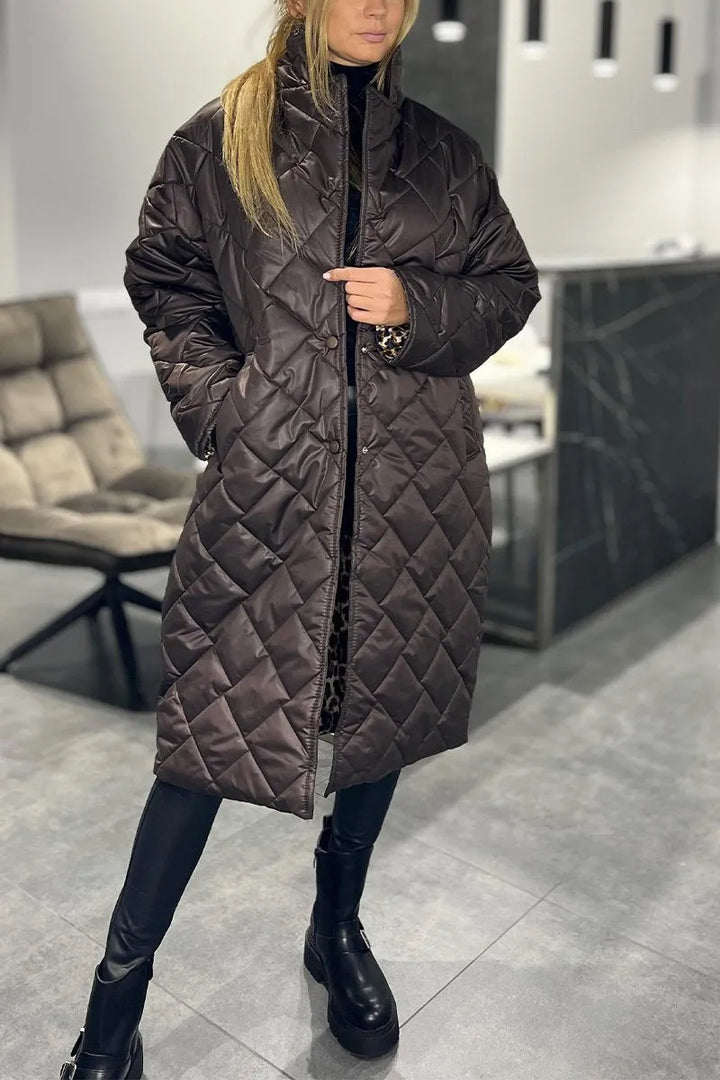 Clémence – Manteau réversible avec doublure léopard