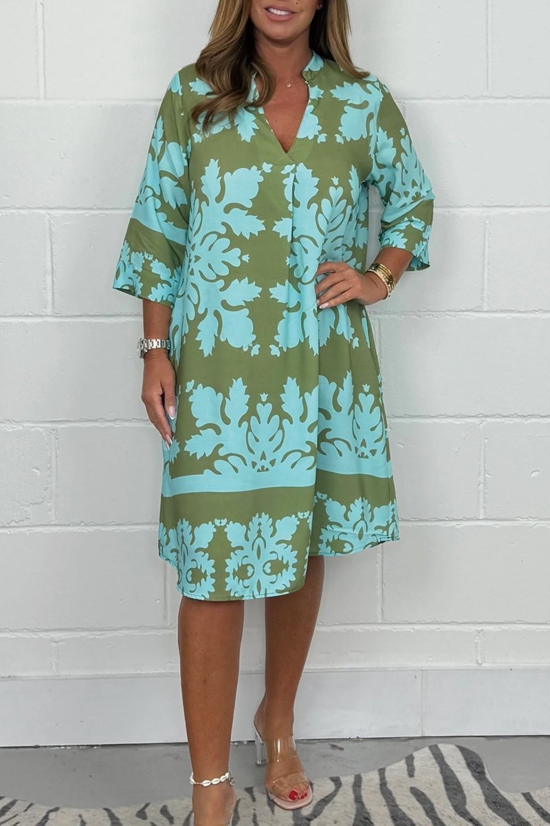 Avery™ - Robe Printanière Fluide et Élégante