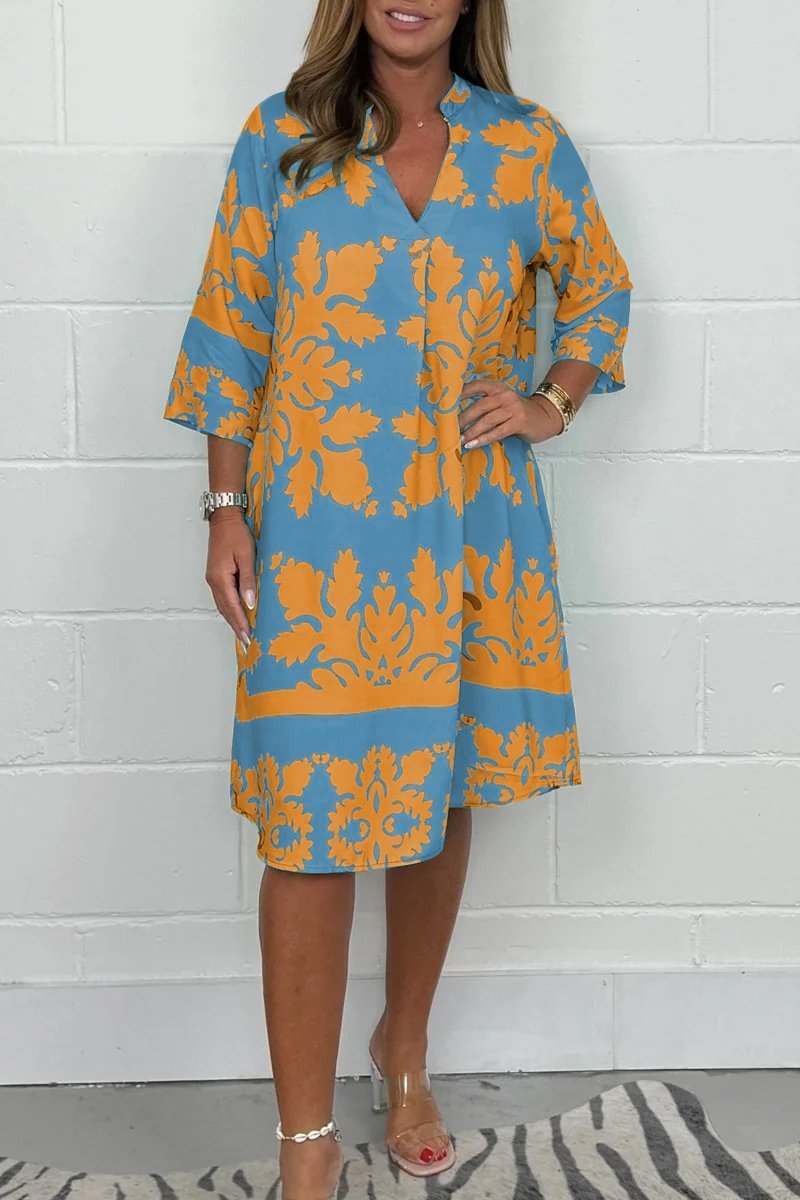 Avery™ - Robe Printanière Fluide et Élégante
