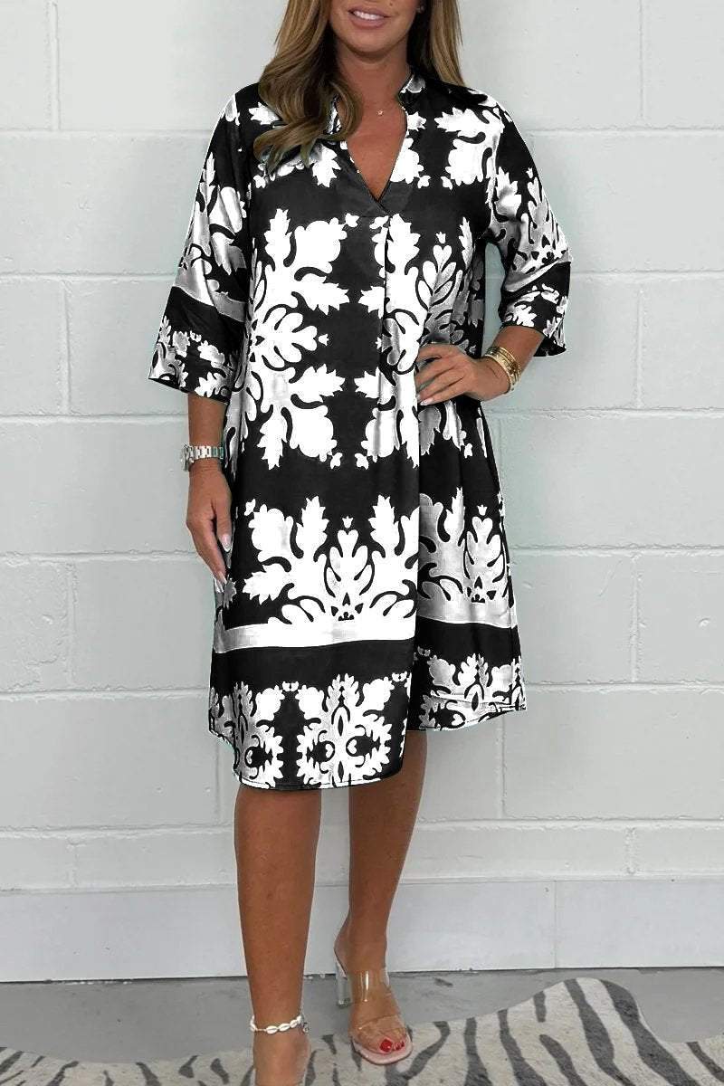 Avery™ - Robe Printanière Fluide et Élégante