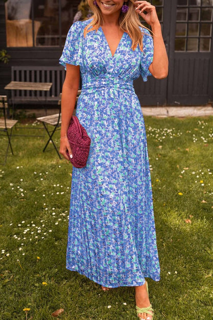 Harlow - Belle robe maxi fleurie avec décolleté en V