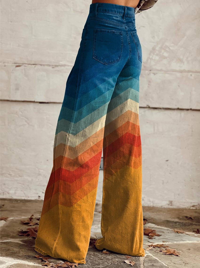 Léa - Pantalons Retro Zigzag Élégants