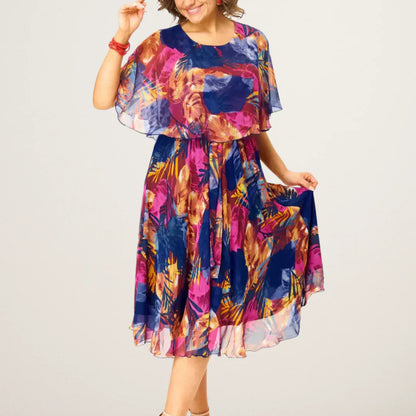 Yvonne - Élégant Robe Midi de Style Kimono