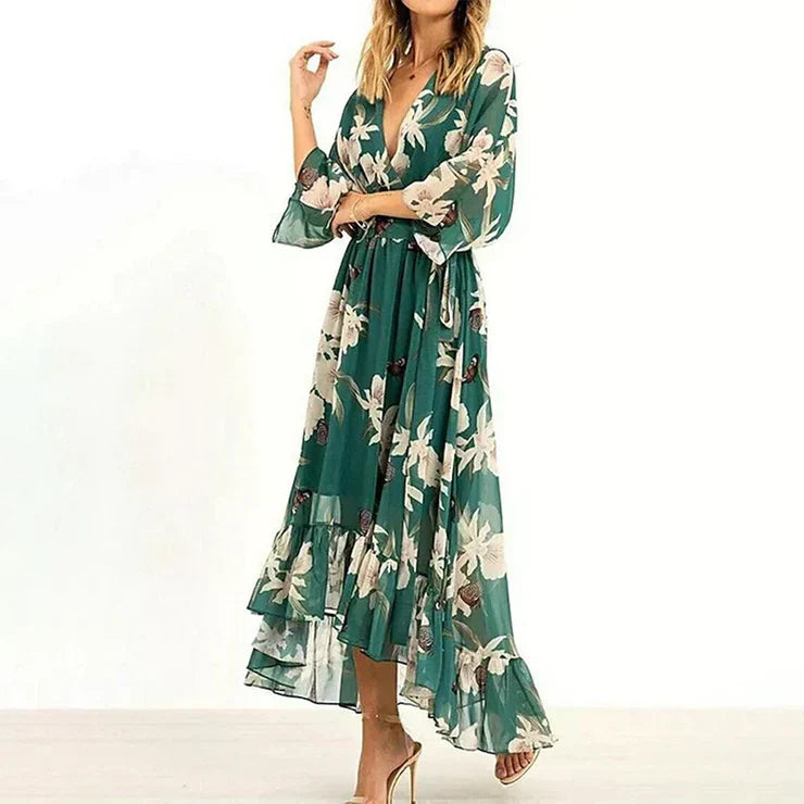 Sylvia – Robe Maxi Brise de la Forêt