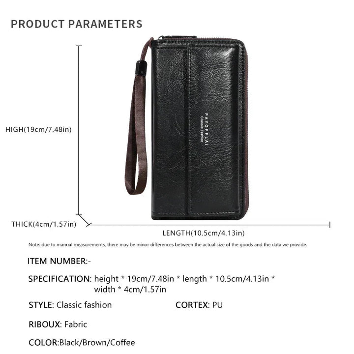 Briony | Pochette avec Fermeture Éclair en Cuir PU Multifonctionnelle