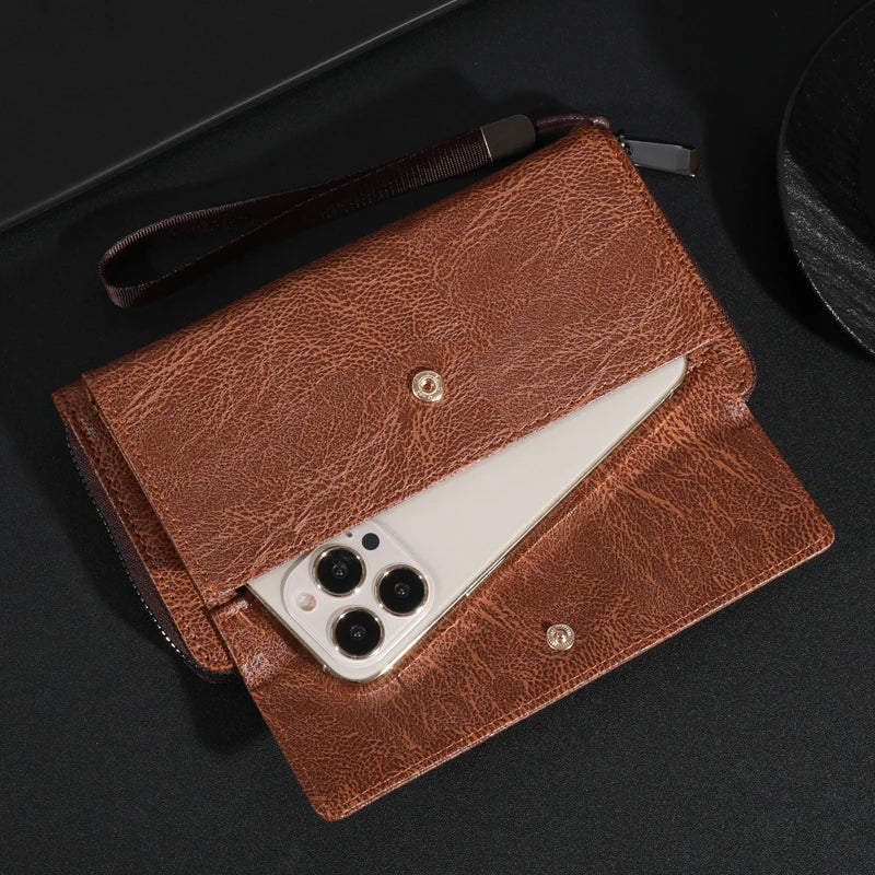 Briony | Pochette avec Fermeture Éclair en Cuir PU Multifonctionnelle