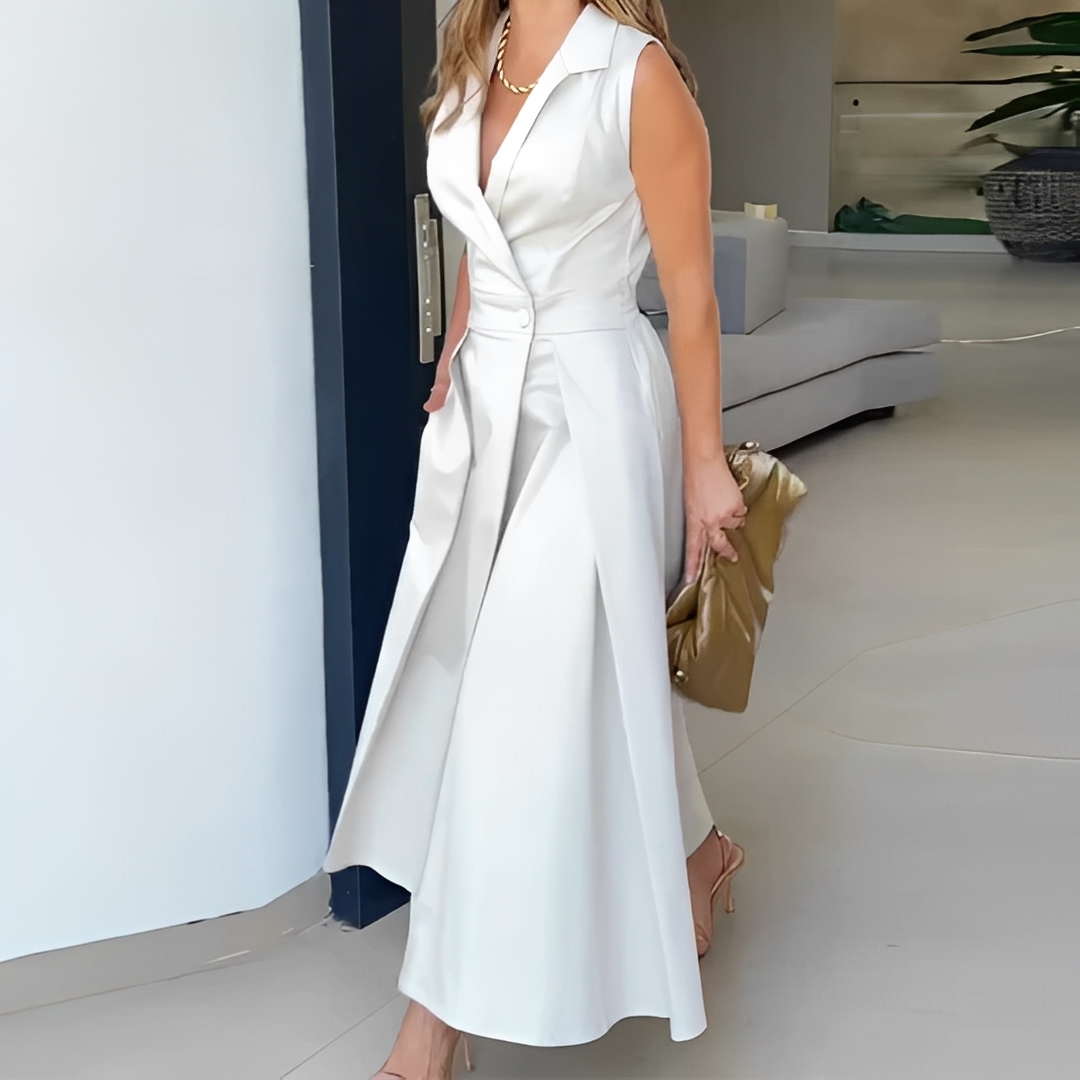 Diola - Robe élégante à col en V pour femmes