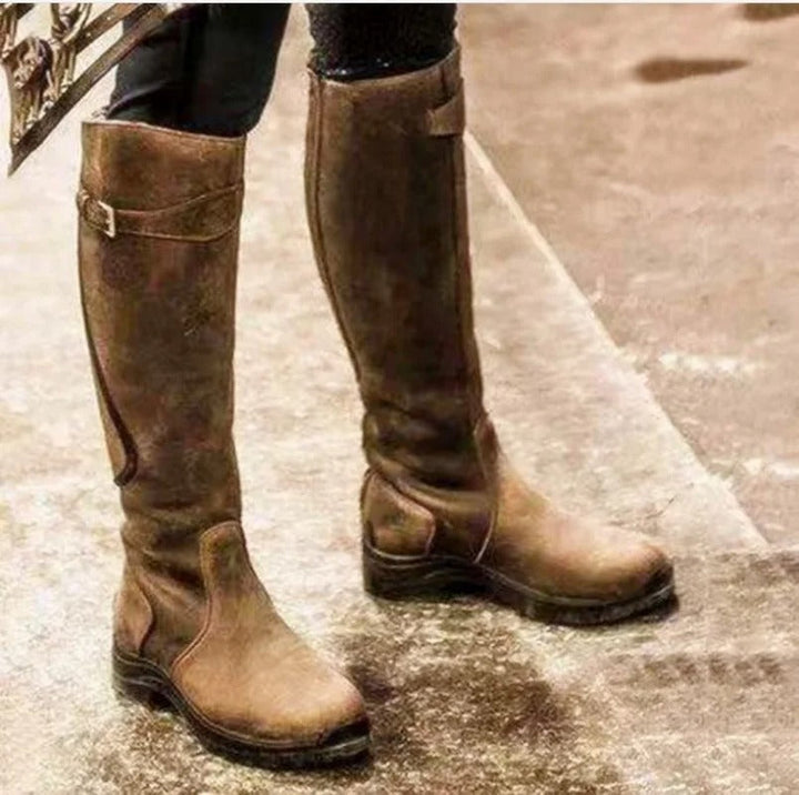 Bottes de Femme Imperméables au Genou avec Sangle et Semelle Antidérapante