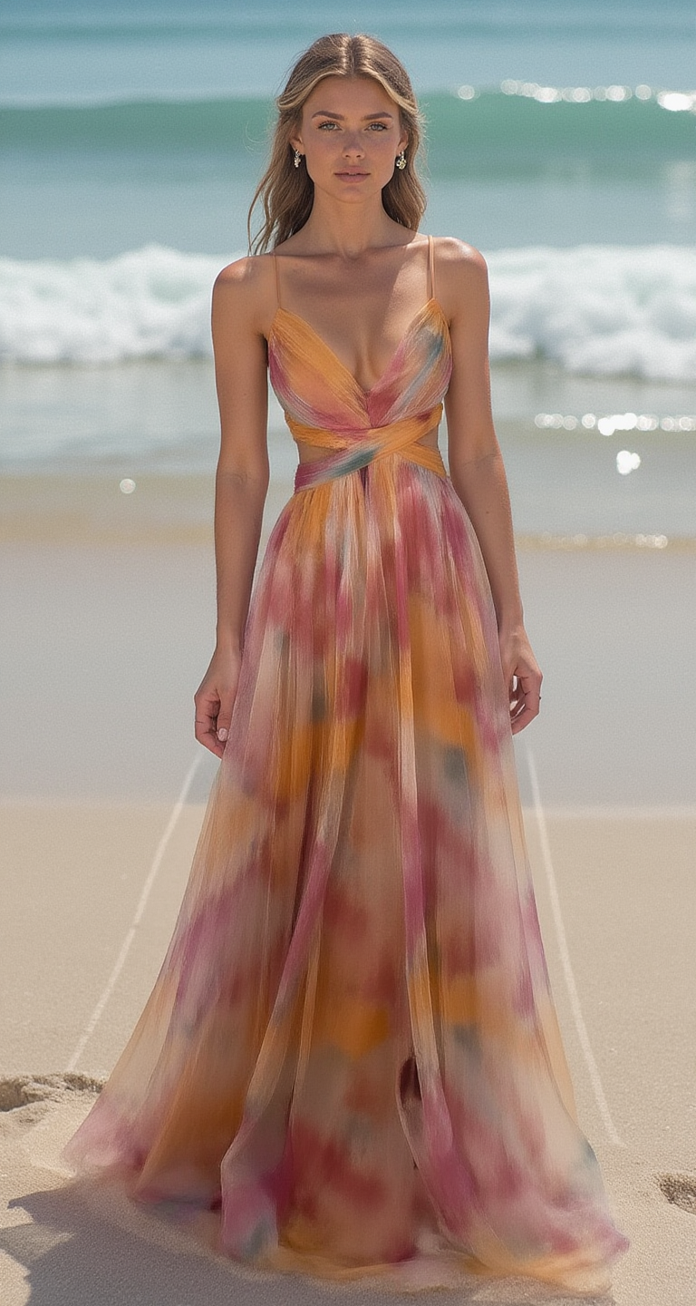 Aira - Robe Longue Élégante avec Lacets