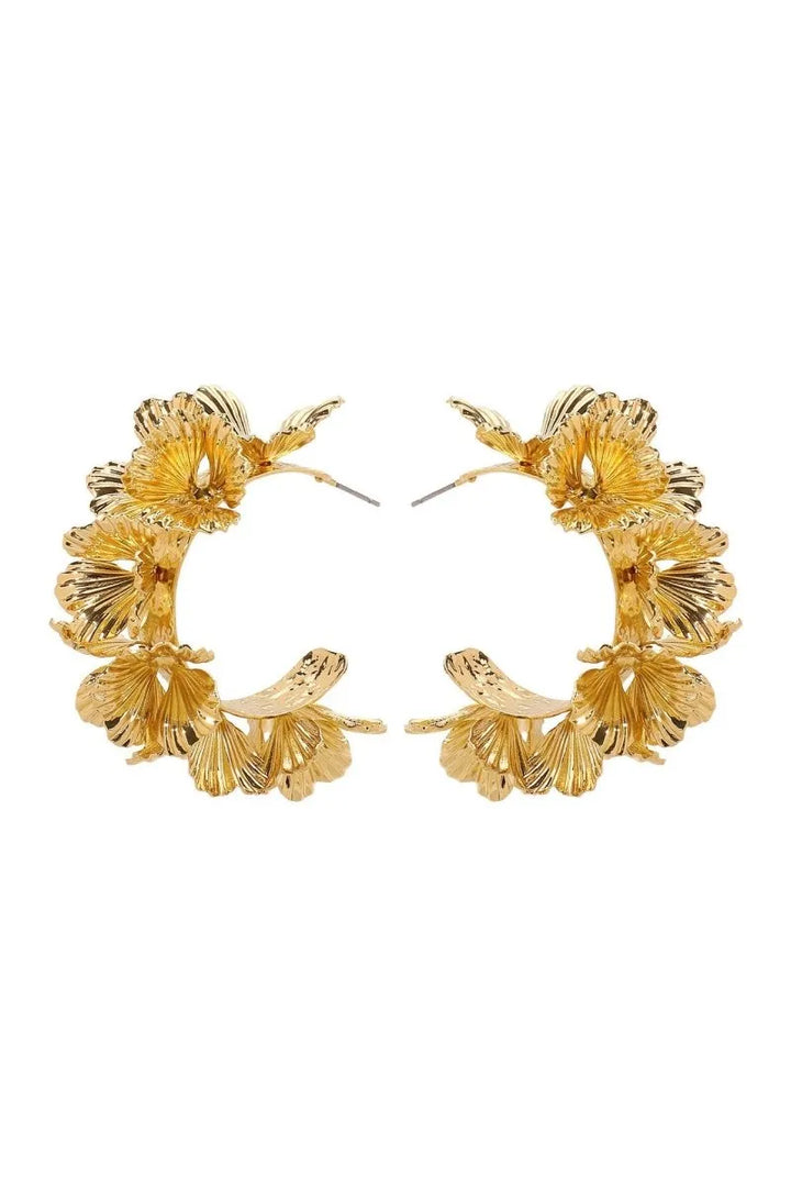 Hadley | Boucles d'oreilles en forme de C avec design floral