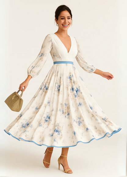 Kate | Robe Maxi Fleurie Élégante