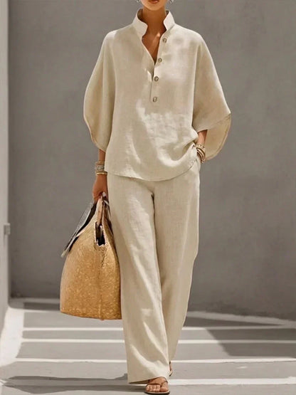Maribel™ | Ensemble avec manches chauve-souris et pantalon large