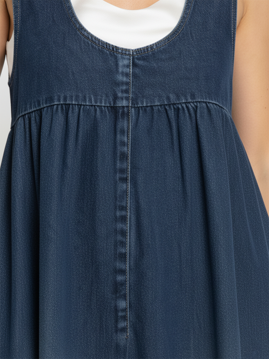 Miranda - Robe Maxi en Denim Lavé Vintage avec Sensation de Coton Doux